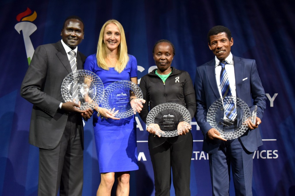 NYRR Hall of Fame Inductees Paul Tergat, Paula Radcliffe, Tegla Loroupe, Haile Gebrselassie (Courtesy NYRR)