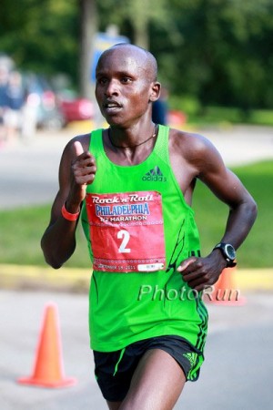 Kitwara at the Philly Half in 2011, where he ran his pb of 58:48