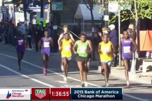 Puskedra hanging onto the lead pack