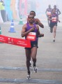 Birhanu Legese wins. Photo courtesy of Airtel Delhi Half Marathon.