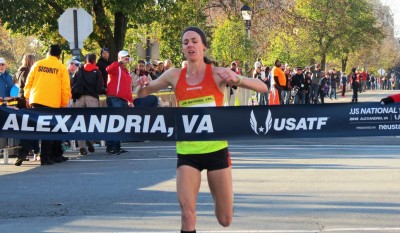 Molly Huddle wins her 21st USA title at the 2015 .US 12-K National Road Racing Championships in Alexandria, Va., in 38:36 (photo by Jane Monti for Race Results Weekly) 