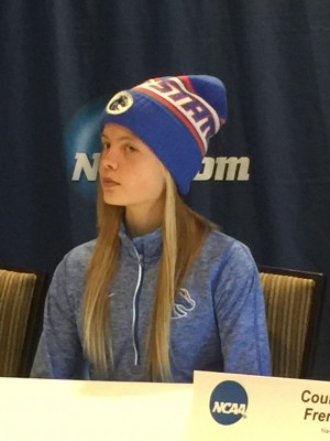 Ostrander at the pre-NCAA XC press conference last year