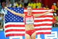 Emily Infeld celebrates her bronze medal. More 2015 Worlds Photos.