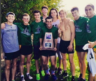 The Yellow Jacket men after their victory at Roy Griak. Photo courtesy Black Hills State TF