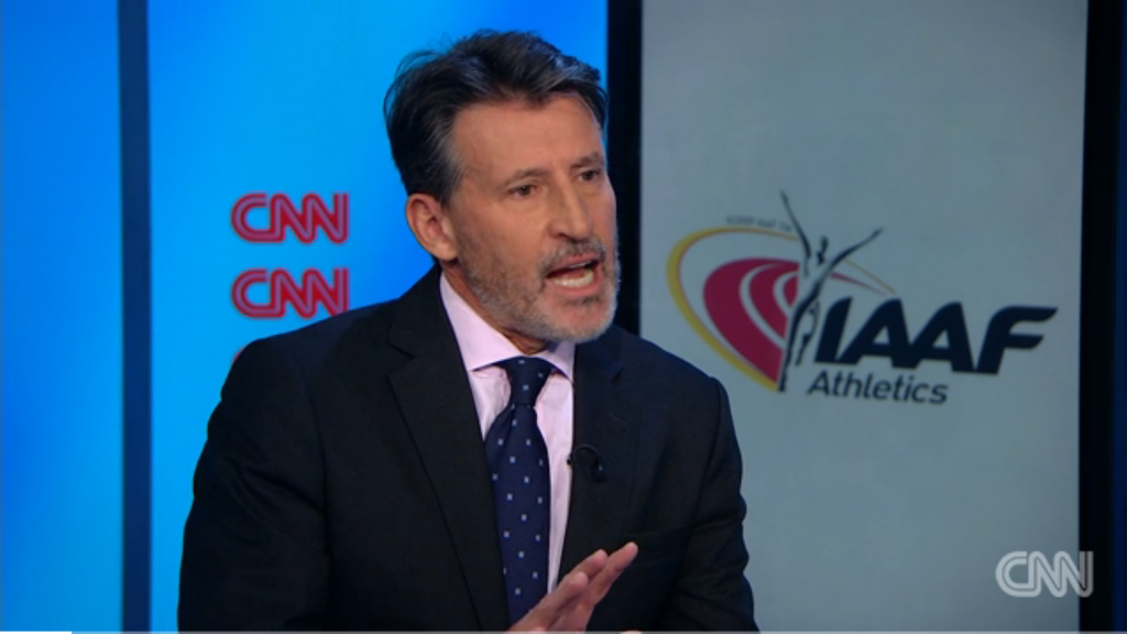 A bearded Seb Coe is grilled in an interview with CNN's Amanda Davies.