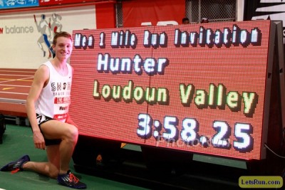 Hunter broke 4:00 for the first time at this meet last year