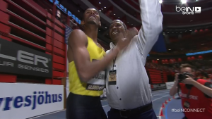 Aden and Souleiman celebrate an indoor world record