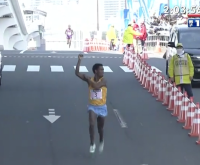 Lilesa started showboating over a kilometer out from the finish line