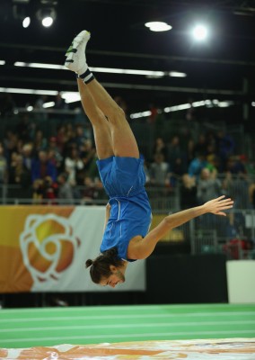 A proper celebration by Tamberi (Photo by Ian Walton/Getty Images for IAAF)"