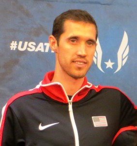 PHOTO: Ryan Hill at a press conference in advance of the 2016 IAAF World Indoor Championships (photo by Chris Lotsbom for Race Results Weekly)