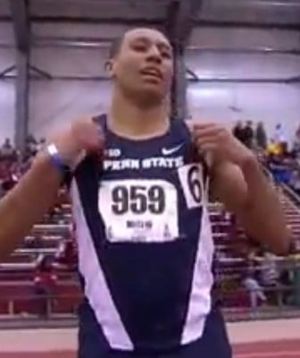 Harris after setting the meet record at Big 10s last year as a freshman