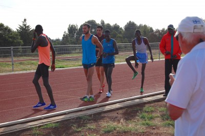 The steeple group gets ready to start a rep