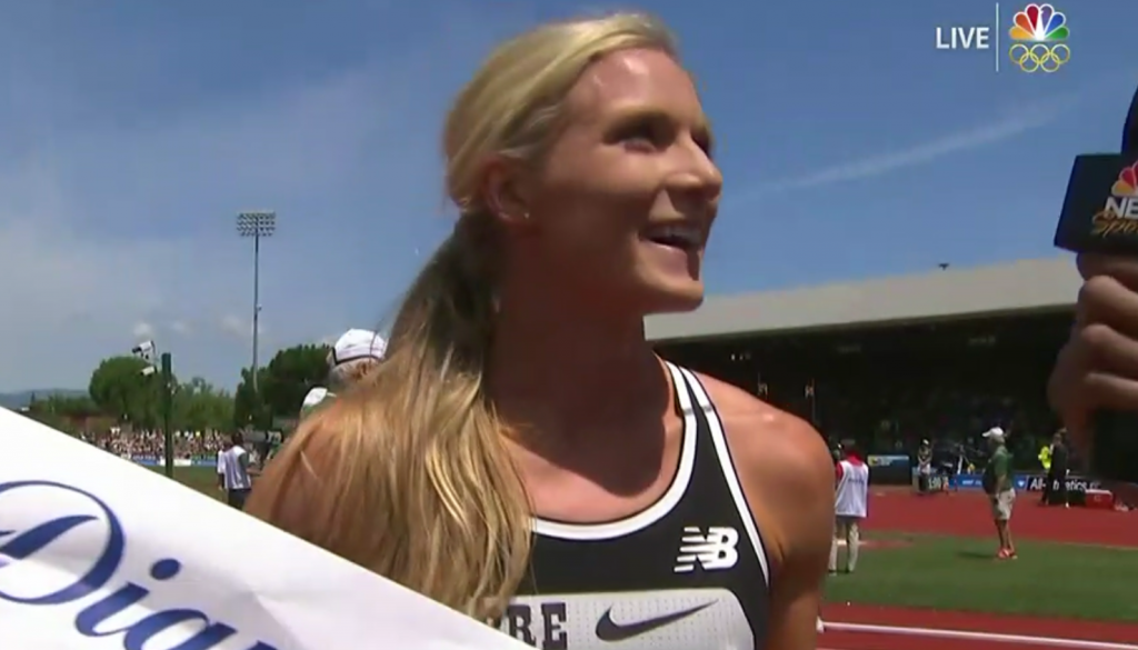 Emma Coburn All Smiles After on NBC