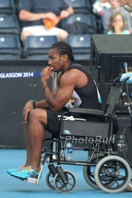 Blake had to be wheeled off the track in Glasgow after blowing out his hamstring in 2014