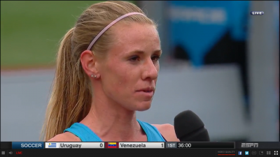 Frerichs was interviewed on ESPN after winning her heat with ease