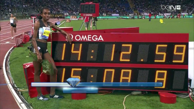 Ayana nearly broke Dibaba's 14:11.15 WR earlier this year