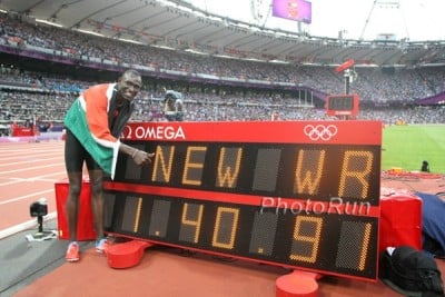 Rudisha after breaking the world record at the 2012 Olympics