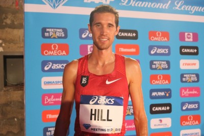 Ryan Hill after running 7:30.93 for 3000m at the Meeting de Paris, part of the IAAF Diamond League (photo by Chris Lotsbom for Race Results Weekly) ENDS 