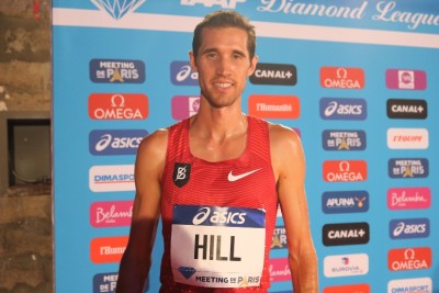Ryan Hill after running 7:30.93 for 3000m at the Meeting de Paris, part of the IAAF Diamond League (photo by Chris Lotsbom for Race Results Weekly) ENDS