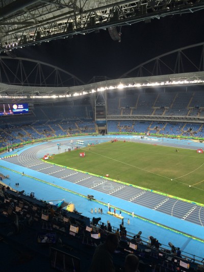 This was the crowd in the stadium for Evan Jager's medal ceremony