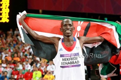 Kemboi swapped jerseys to celebrate his second Olympic title in 2012