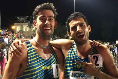 Torrence (right) with Kyle Merber in 2016 (photo by Jane Monti for Race Results Weekly)