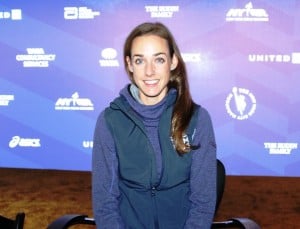 PHOTO: Molly Huddle in advance of the 2016 TCS NYC Marathon where she will make her marathon debut (photo by Chris Lotsbom for Race Results Weekly)