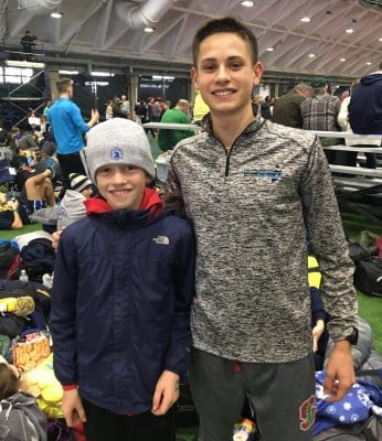 Principe (right) at the Dartmouth Relays with another fast kid: Aidan Cox, 