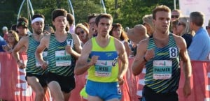 PHOTO: Ford Palmer leading the 2016 Aetna Falmouth Mile where he finished third in 4:00.54 (photo by Chris Lotsbom for Race Results Weekly)