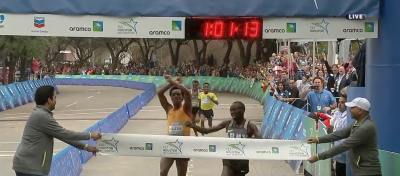 Korir edged Lilesa at the line in a thriller