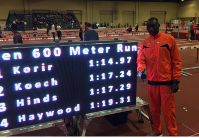 Korir after his shocking 1:14.97 600 in Albuquerque on January 20