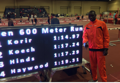 Korir after his shocking 1:14.97 600 in Albuquerque on January 20 