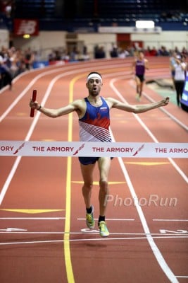 Merber anchoring NJ*NY TC to a 4xmile WR last month. Photo by Victor Sailer for Letsrun.com