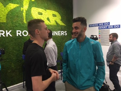 Robby Andrews started laughing when asked to stare down Clayton Murphy