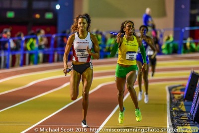 Rogers running the 4x400 at NCAAs last year