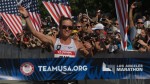 Amy Cragg winning the 2016 USA Olympic Trials Marathon in Los Angeles, Calif. (photo by Jane Monti for Race Results Weekly)