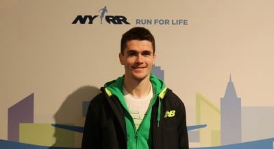 Callum Hawkins in advance of the 2017 United Airlines NYC Half (photo by Chris Lotsbom for Race Results Weekly)