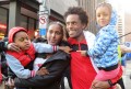 Feyisa Lilesa with his wife Iftu, son Sora and daughter Soko, after winning the 2017 United Airlines NYC Half (photo by Jane Monti for Race Results Weekly)