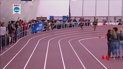 Deajah Stevens Stepping on the Line on turn (this would get her DQd)