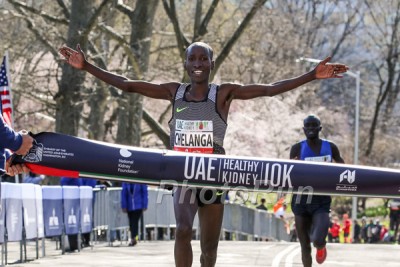 Chelanga winning the Healthy Kidney 10K in April