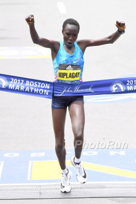 Kiplagat winning Boston last year