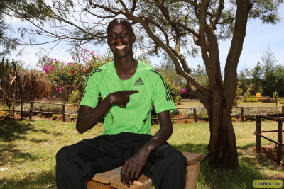 Brimin Kipruto at the Global Sports training camp in Kaptagat. Photo courtesy Jean-Pierre Durand for the IAAAF.