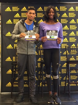 van Niekerk and fellow Olympic 400 champ Shaunae Miller-Uibo, both of whom will race the 200 in Boston on Sunday