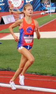 Allie Ostrander competing at the 2016 USA Olympic Trials 5000m in Eugene, Ore. (photo by Chris Lotsbom for Race Results Weekly)