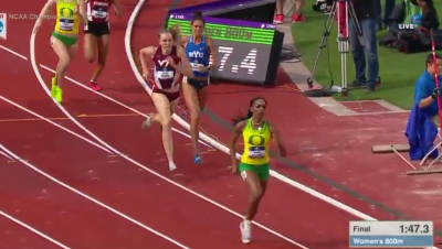 They tried to stick with Rogers but she pulled away the final 100m