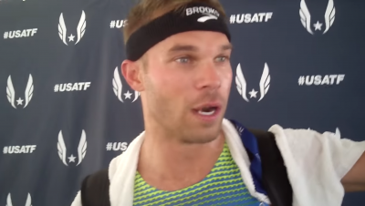 Nick Symmonds talks after his final track race