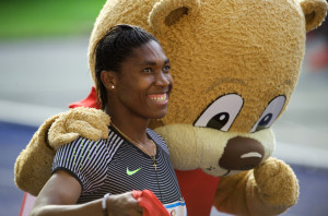 Caster Semenya with ISTAF’s mascot Berlino. Credit: ISTAF/Camera 4