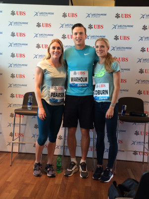 Coburn with fellow world champs Sally Pearson and Karsten Warholm