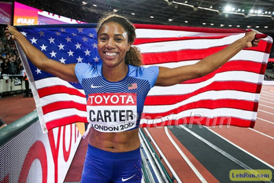 Carter won Worlds in London last year in the 400 hurdles