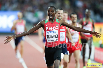 Manangoi moved up one spot on the podium to win gold in London